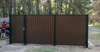 Купить распашные ворота из профнастила Дальнереченск, цена от 2706 руб.